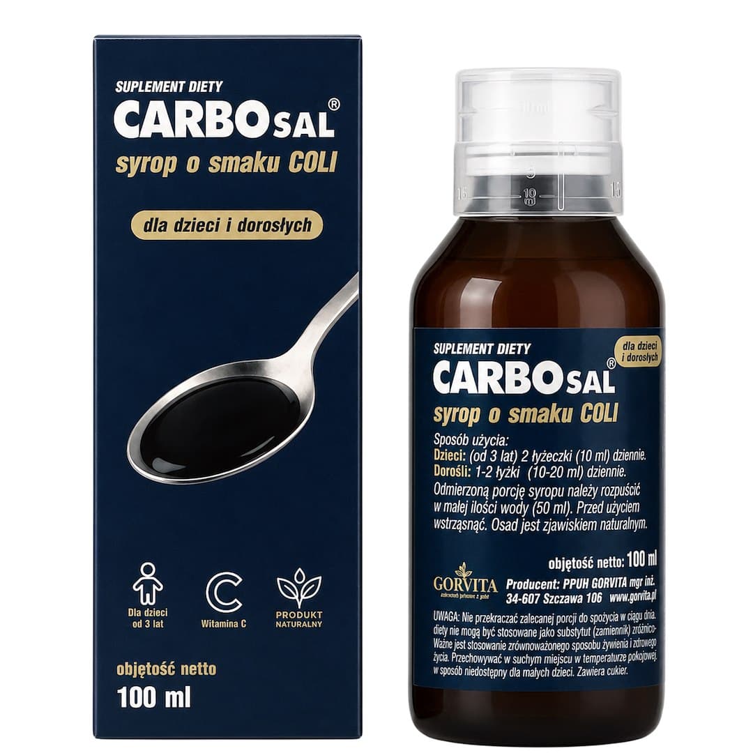 Gorvita - Carbosal sirap med colasmak - 100 ml – Gorvita förpackning