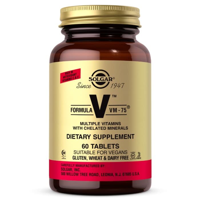 Solgar Formula V VM-75 - Multivitamin- och mineraltillskott, 100 tabletter – Solgar förpackning
