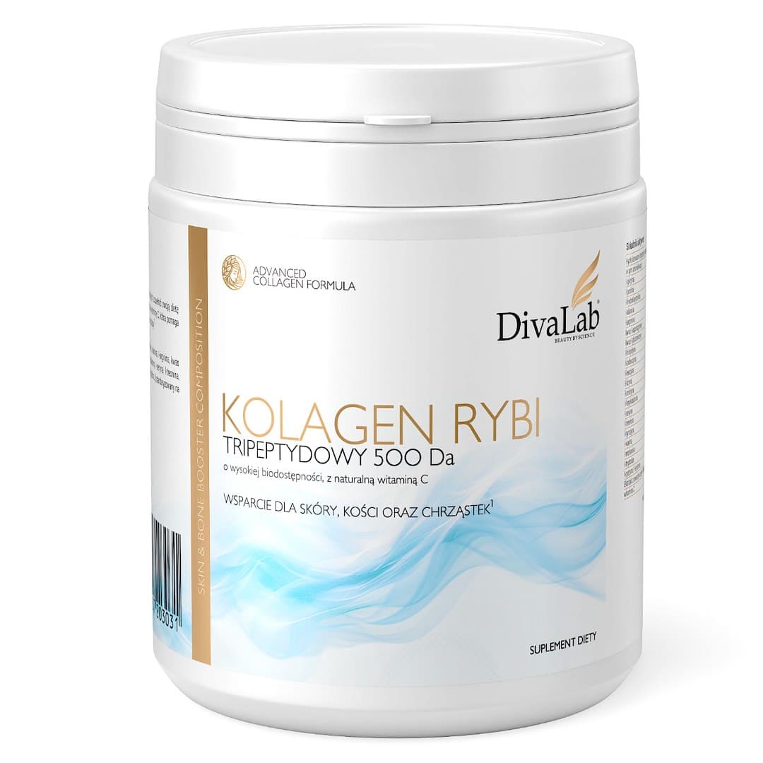 DivaLab Collagene Tripeptidi di pesce 500 Da con vitamina C naturale | Diva – DivaLab confezione