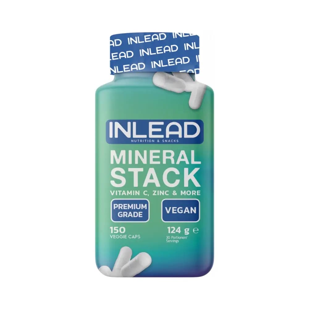 Inlead - Mineral Stack - Unflavoured - 124 g (150 veggie caps) – Inlead verpakking