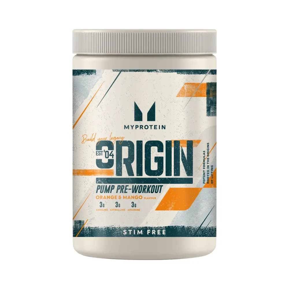 Myprotein (Myvegan) - Origin Pump Pre-Workout - Orange Mango Soda – Myprotein packaging