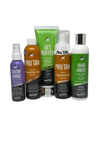 Pro Tan - Male Competitor Kit - Flera Storlekar (237ml Scrub, 250ml Base Coat, 118ml Shine, 9ml Top Coat)