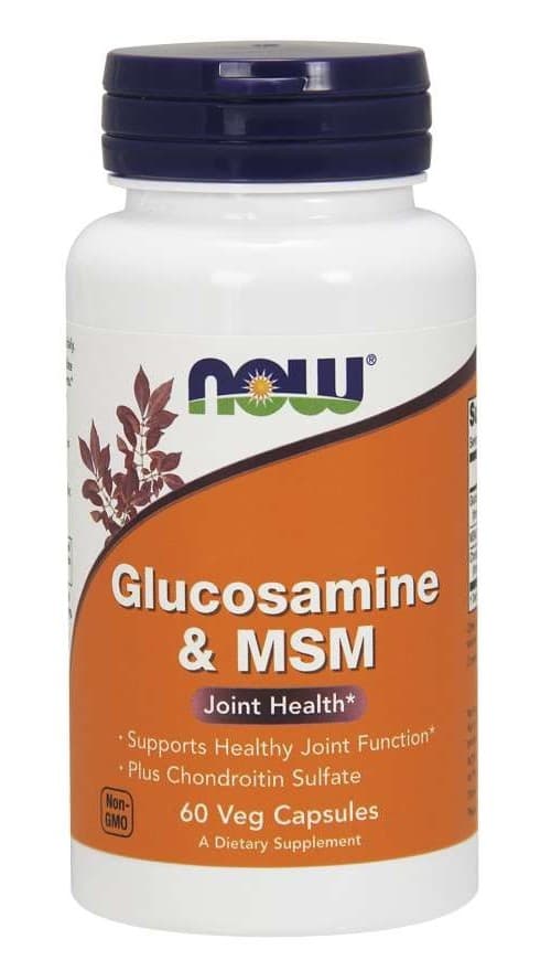 NOW Foods - Glukosamin & MSM 500 mg kapslar – NOW Foods förpackning
