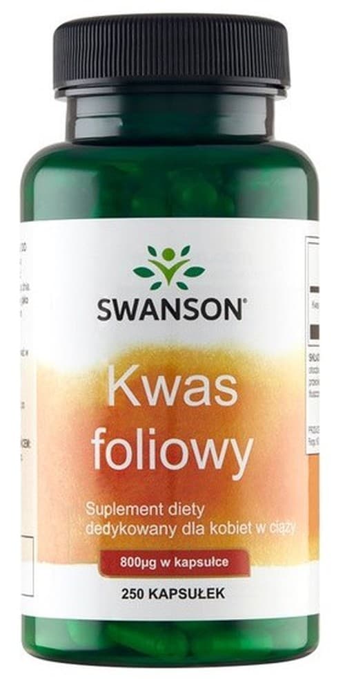 Swanson Kwas foliowy 800mcg - Wegetariańskie kapsułki – Swanson packaging