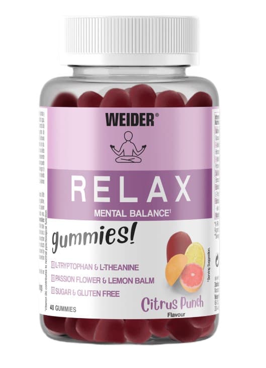 Weider - Relax, Citrus Punch - 40 Gummies – Weider förpackning