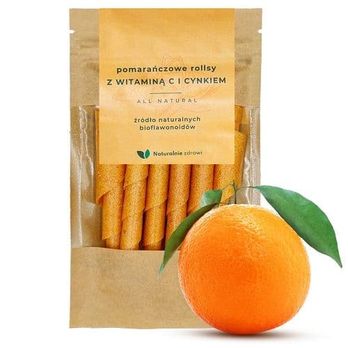 Naturalmente saudável Rollos de Laranja com vitamina C e zinco 50 g