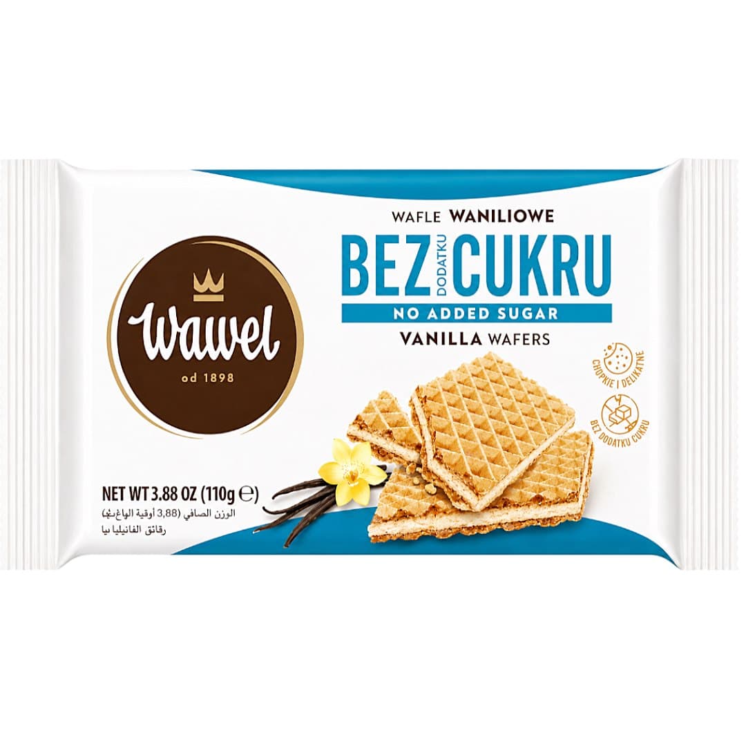Wawel - Vanilla Wafers Zuckerfrei 110g – Wawel Verpackung