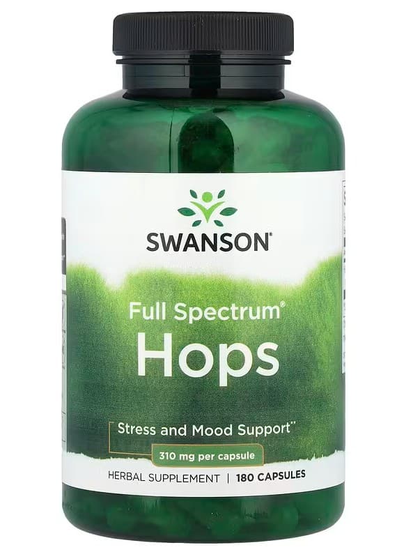 Swanson Full Spectrum Hops 310 mg – 180 kapslar – Swanson förpackning