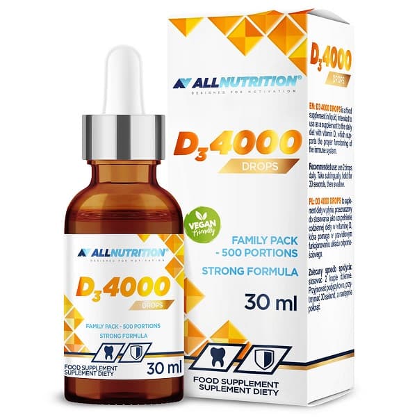 Allnutrition - D.4000 Drops 4000 IE vloeibaar vitamine D – Allnutrition verpakking