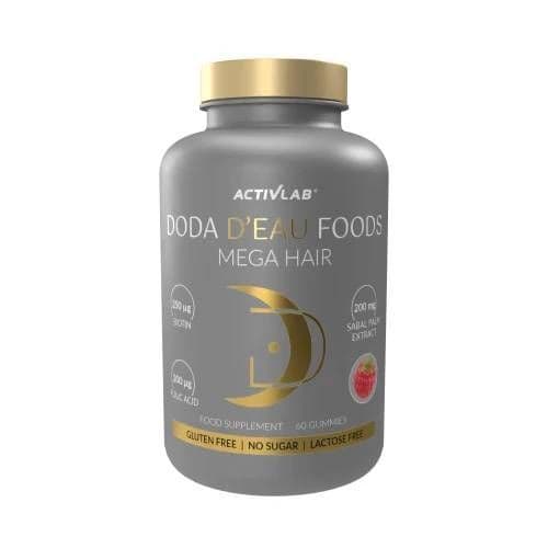 ActivLab DODA D'EAU Foods Mega Hair 60 gelébitar med hallonsmak – Activlab förpackning