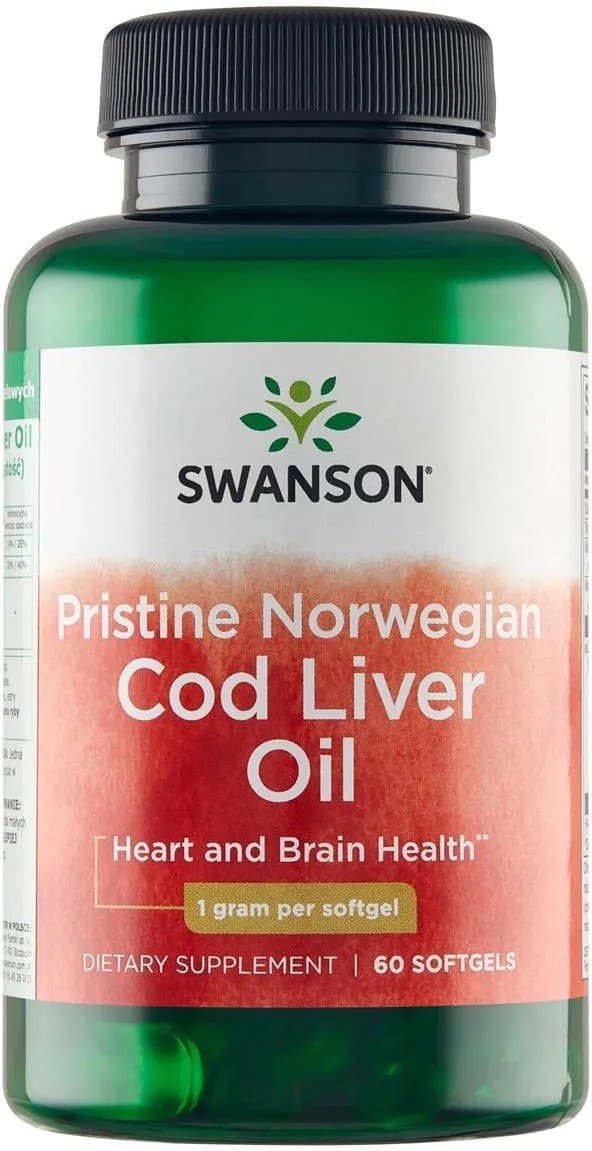 Swanson Pristine Norwegian Cod Liver Oil - 1000mg, 30 Kapseln – Swanson packaging