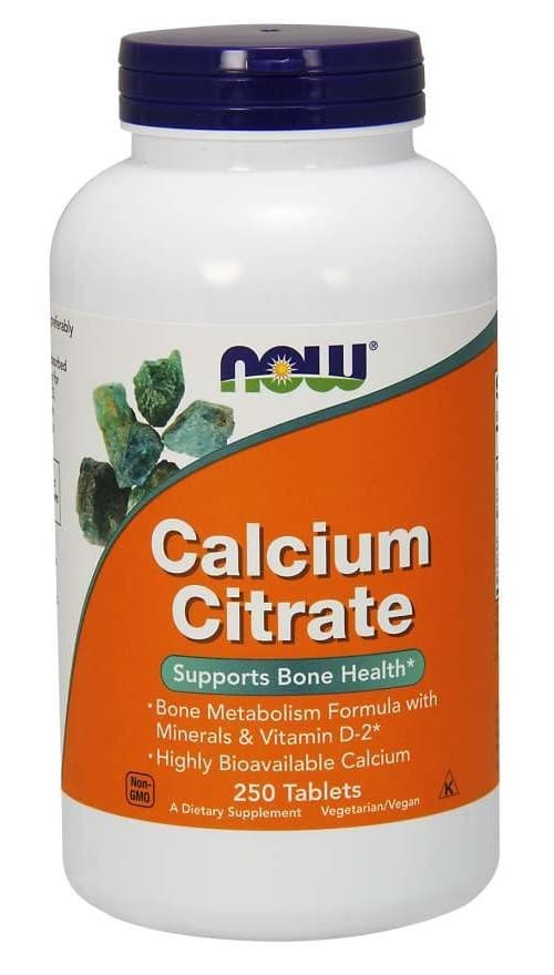 NOW Foods Calcium Citrate With Minerals & Vitamin D2 - 250 Tabs – NOW Foods förpackning