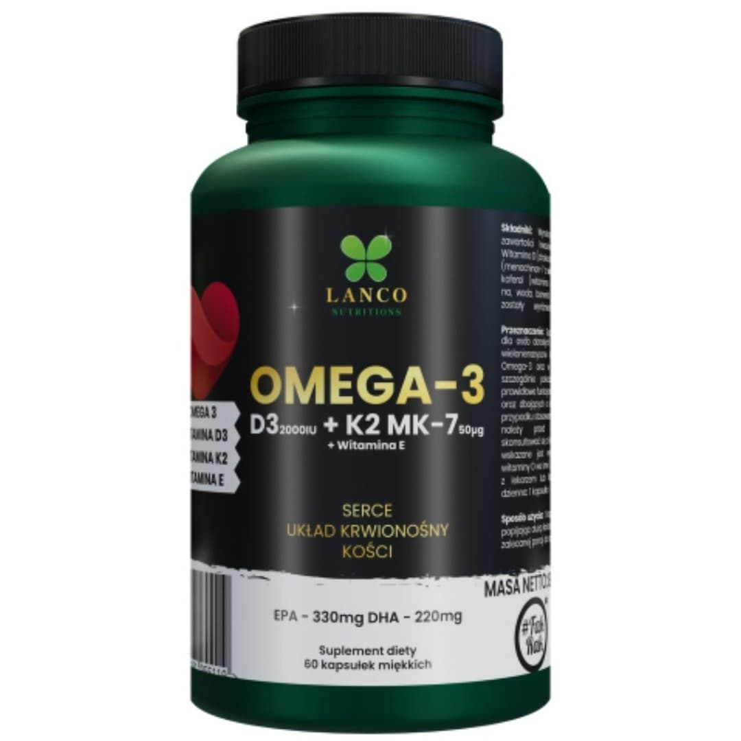 Lanco Nutritions - Omega-3 D3 + K2 MK-7 + Vitamin E – Lanco Nutritions förpackning