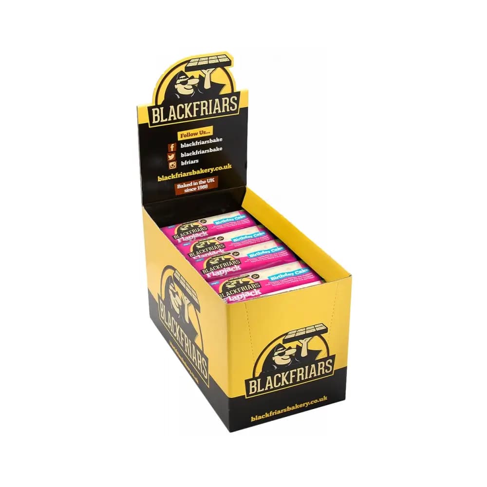 Blackfriars - Flapjacks 90g (25x90g) - The Fab 5 - Birthday Cake – Blackfriars emballage