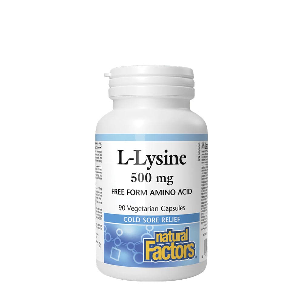 Natural Factors L-Lysine 1000 mg - 90 cápsulas vegetarianas – Natural Factors empaque