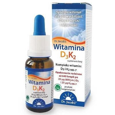 Dr. Jacob's Vitamina D3 + K2 20 ml in gocce – Dr. Jacob's confezione