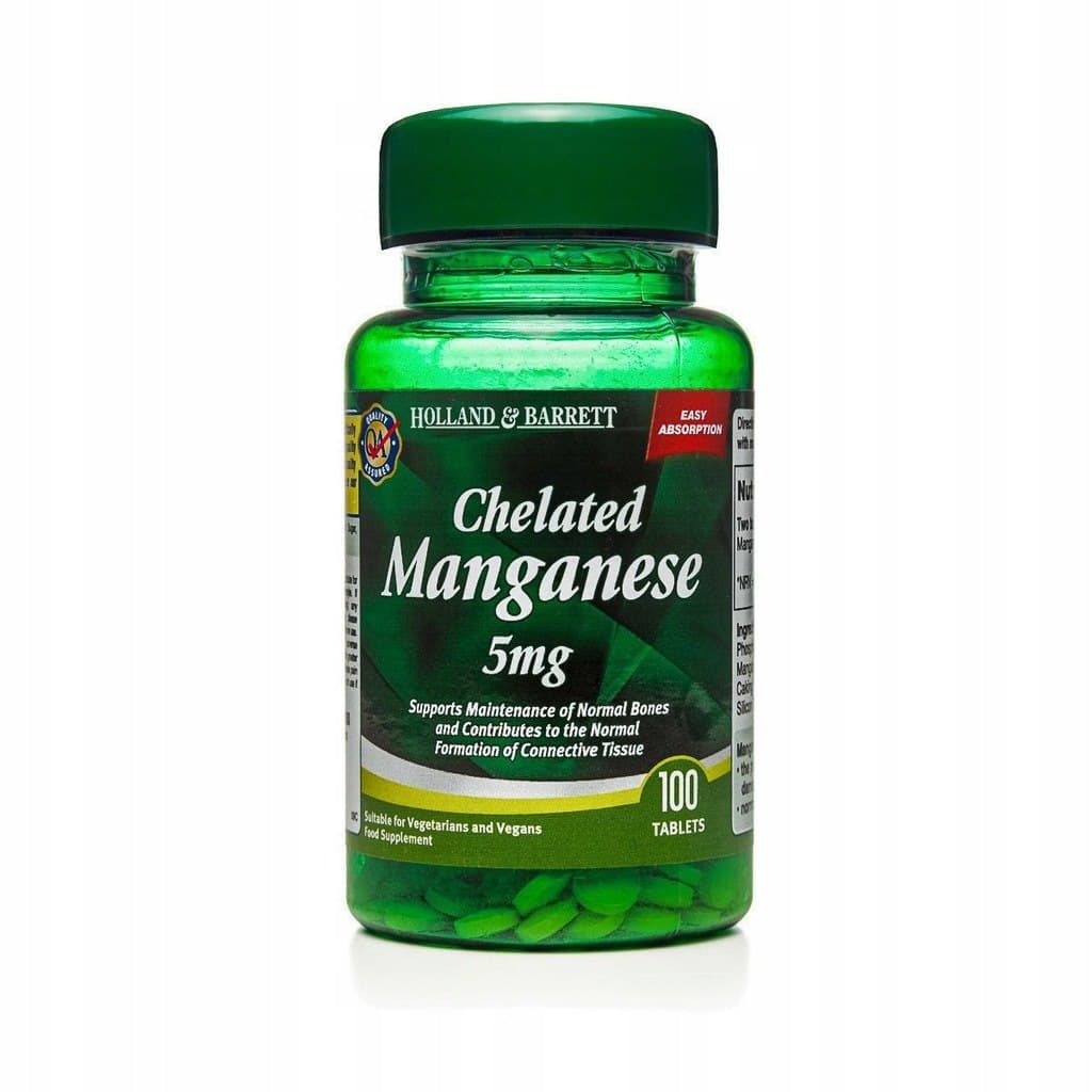 Holland & Barrett Chelated Manganese 5 mg 100 compresse – Holland & Barrett confezione