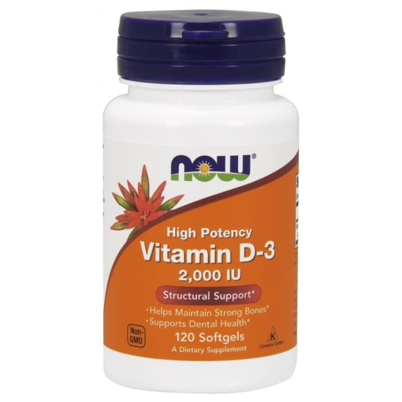 NOW Foods - Vitamin D3 2000 IU Softgel Capsules – NOW Foods packaging