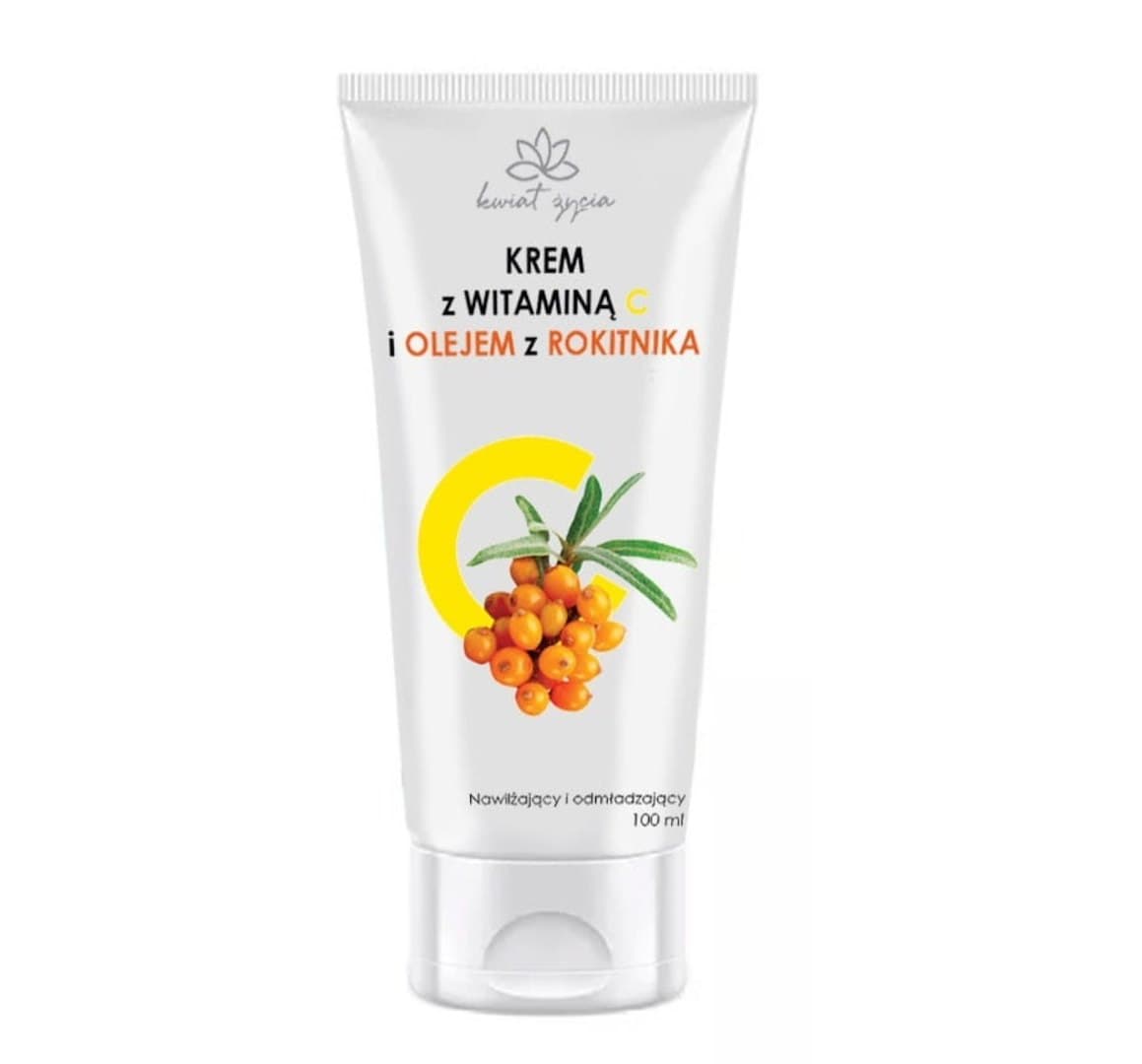 Kwiat Sysła - Cream with Vitamin C and Sea Buckthorn Oil - 100 ml – kwiat sysła förpackning