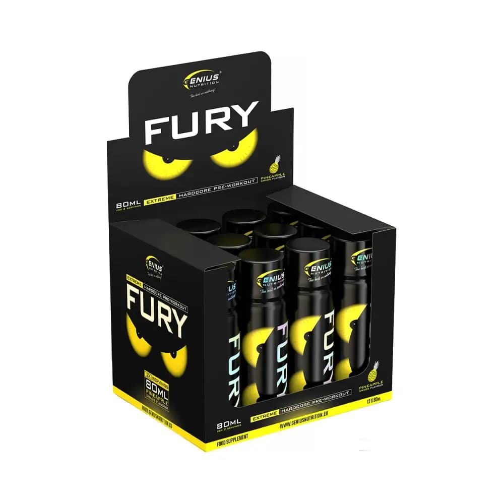 Genius Nutrition - Fury Extreme Shot (12X80ml) - Pineapple Chaos – Genius Nutrition emballage