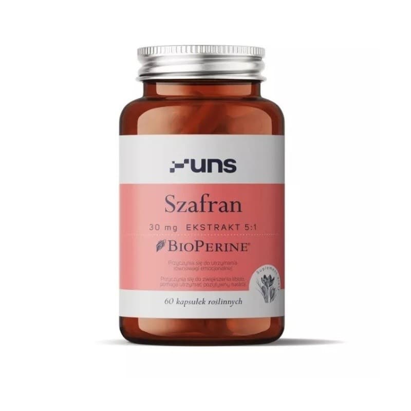 UNS Szafran + Bioperine 60 vegetarische capsules | UNS