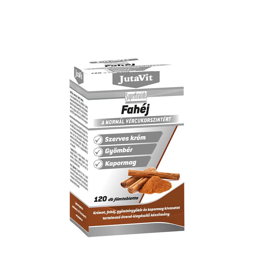 Jutavit Comprimés à la Cannelle 500 mg - 120 comprimés – Jutavit emballage