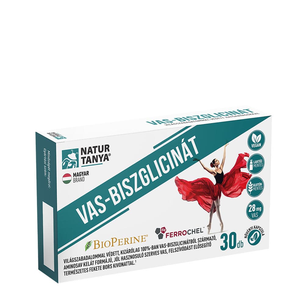 Natur Tanya - Iron Bisglycinate 30 capsules – Natur Tanya packaging