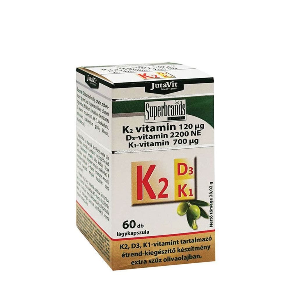 Jutavit Vitamin K2 + D3 + K1 - 60 weiche Kapseln – Jutavit Verpackung