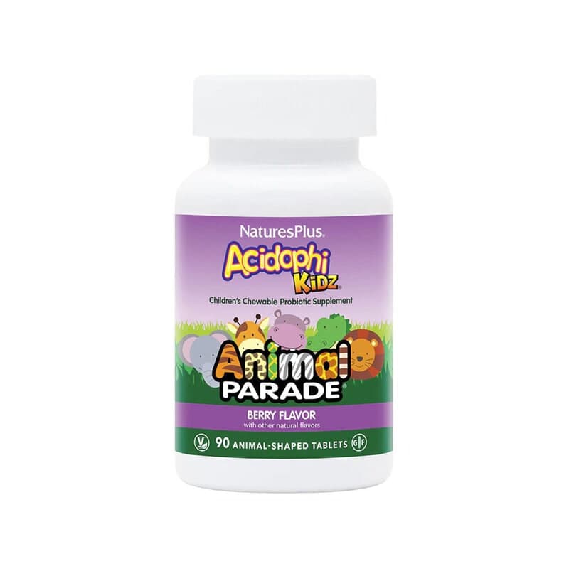 Acidophilus Bambini 90 compresse masticabili | Animal Parade – NaturesPlus confezione
