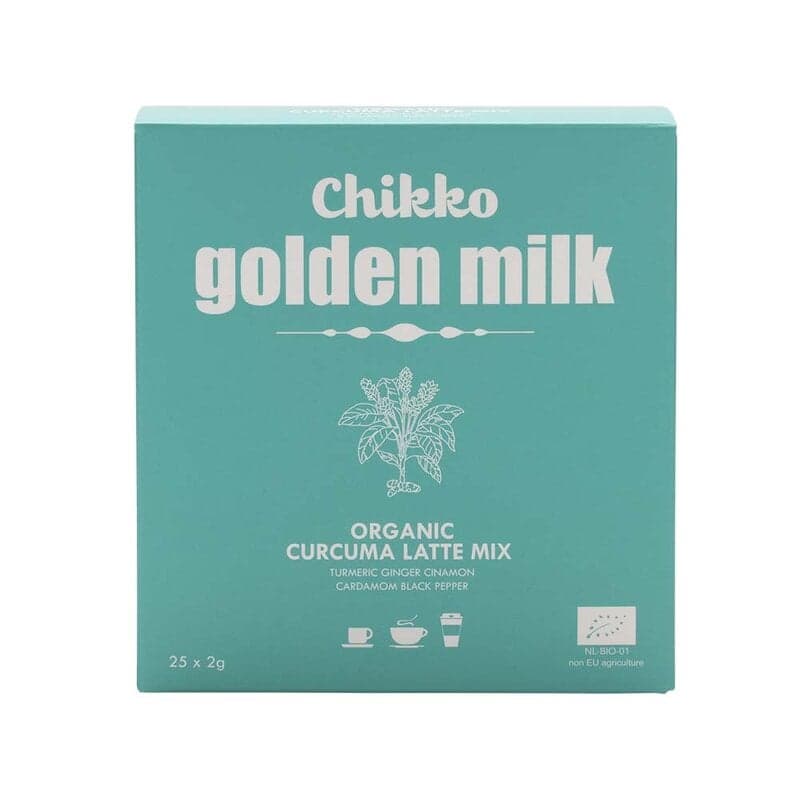 Golden Milk Lattemix med gurkmeja sticks | Chikko Not Coffee – Chikko förpackning