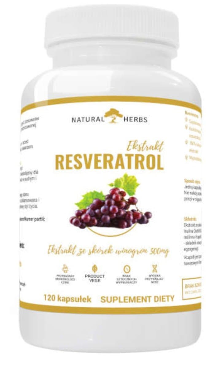 Altopharma Natural Herbs Resveratrol Extract 500 mg 120 capsules – Natural Herbs packaging