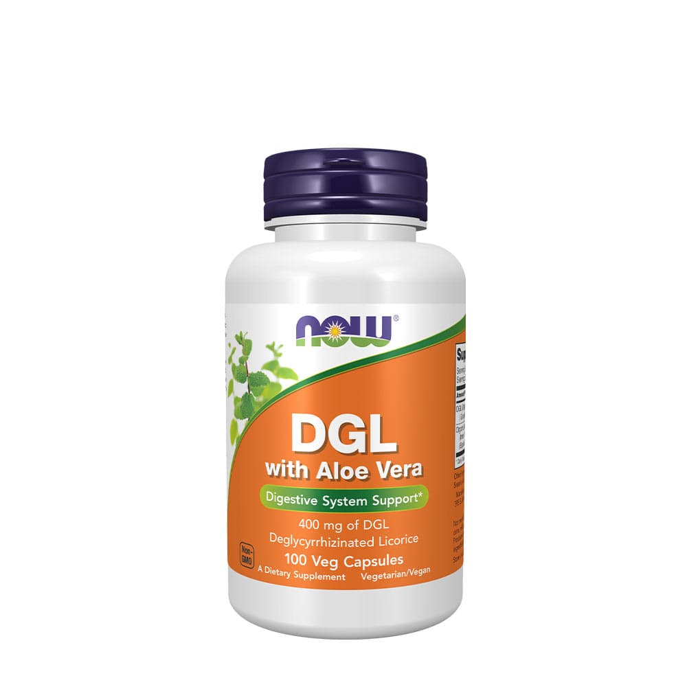 NOW Foods - DGL With Aloe Vera - 100 Vcaps – NOW Foods verpakking