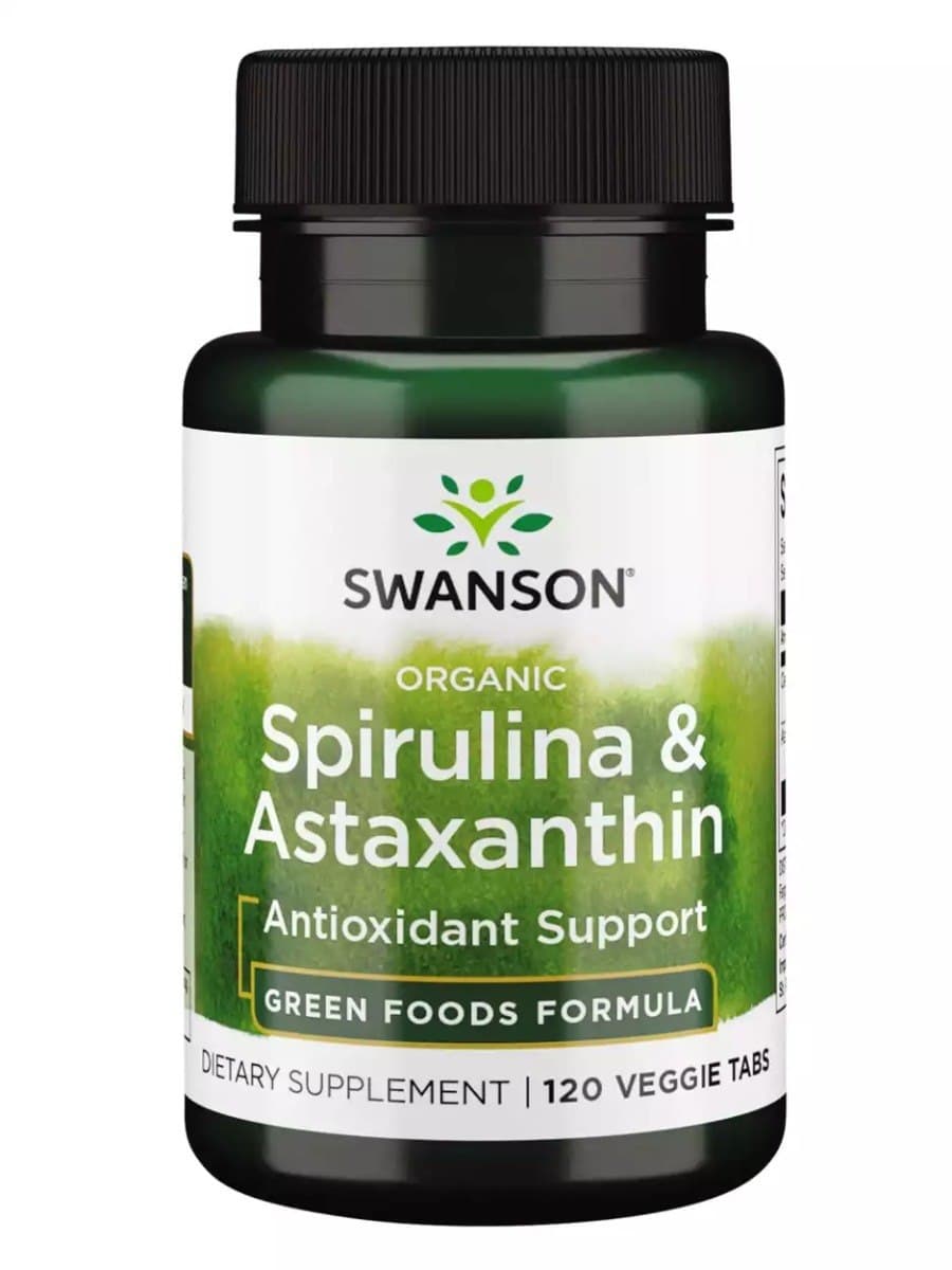 Swanson - Spirulina & Astaxanthin - 120 vegetariska tabletter