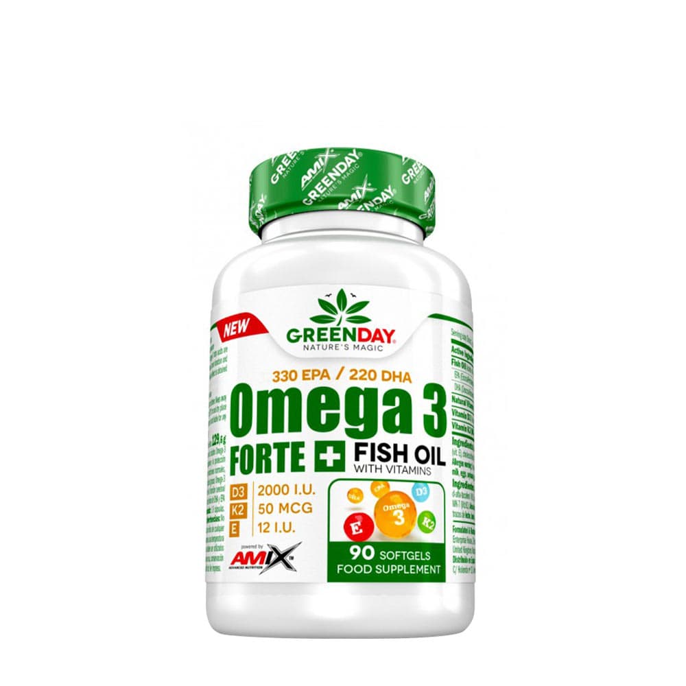 Amix - Omega 3 Forte + Fish Oil with Vitamins - 90 softgels – Amix förpackning