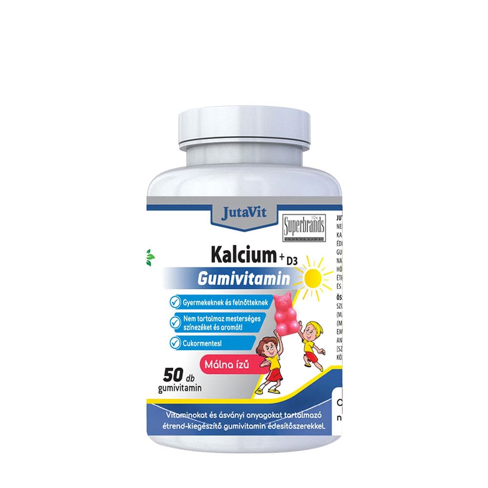 Jutavit Calcium+Vitamin D3 Gummy Vitamin – Hallon, 50 Tuggtabletter
