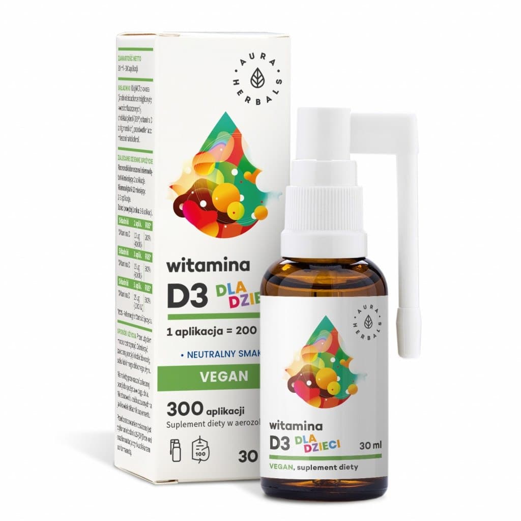 Aura Herbals - Witamina D3 Vegan - 30ml – Aura Herbals opakowanie