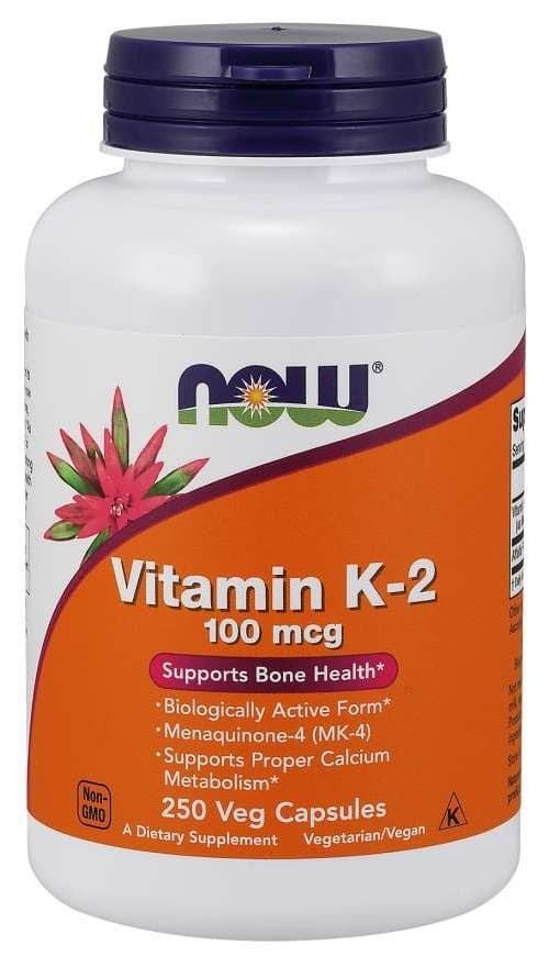 NOW Foods Vitamin K-2 100 mcg, 250 capsules végétariennes