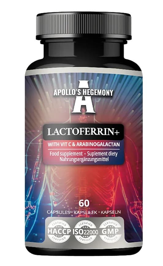 Apollo'S Hegemony - Laktoferryna+ z witaminą C i arabinogalaktanem – Apollo'S Hegemony packaging
