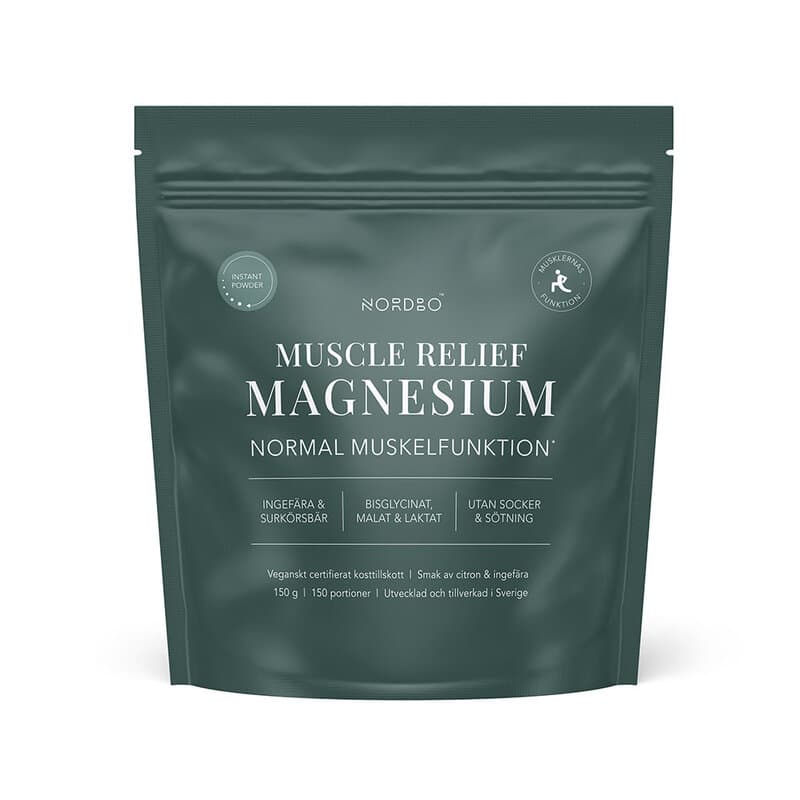 Muscle Relief Instant Magnesium 150g – Nordbo packaging