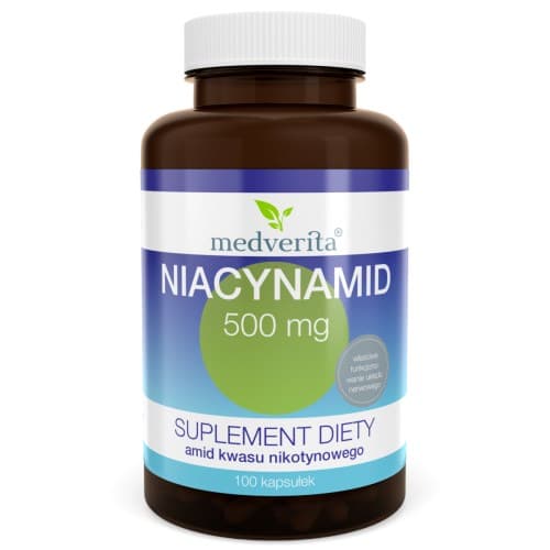 Medverita Niacynamide 500 mg 100 capsule – Medverita confezione