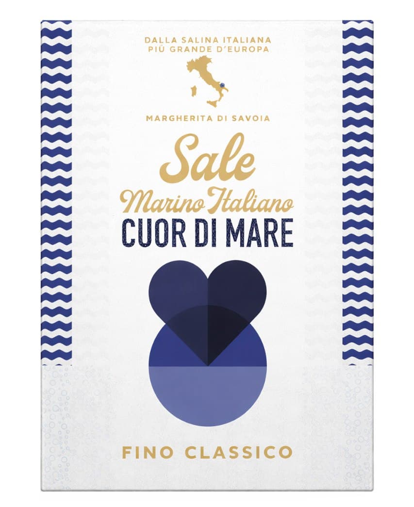 Cuor Di Mare - Italian Sea Salt Finmalet Ej Joderat 1kg – Cuor Di Mare förpackning