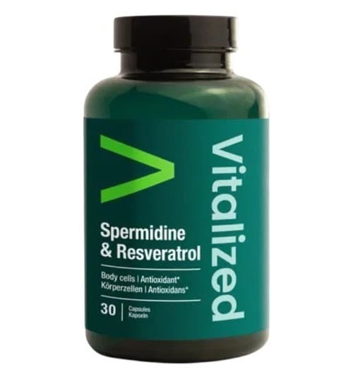 Vitalized - Spermidine & Resveratrol - 30 kapslar – Vitalized förpackning