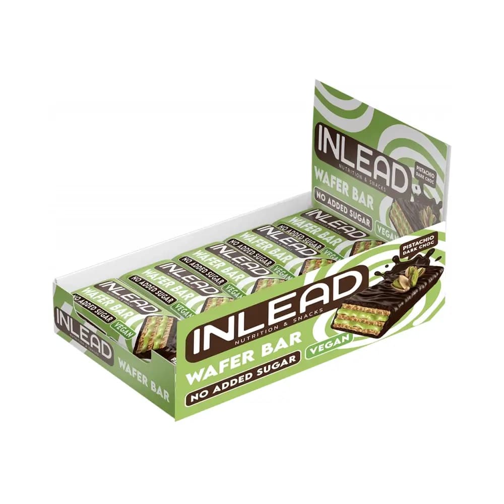 Inlead - Wafer Bar (15x45g) - Pistachio Dark Choc – Inlead verpakking