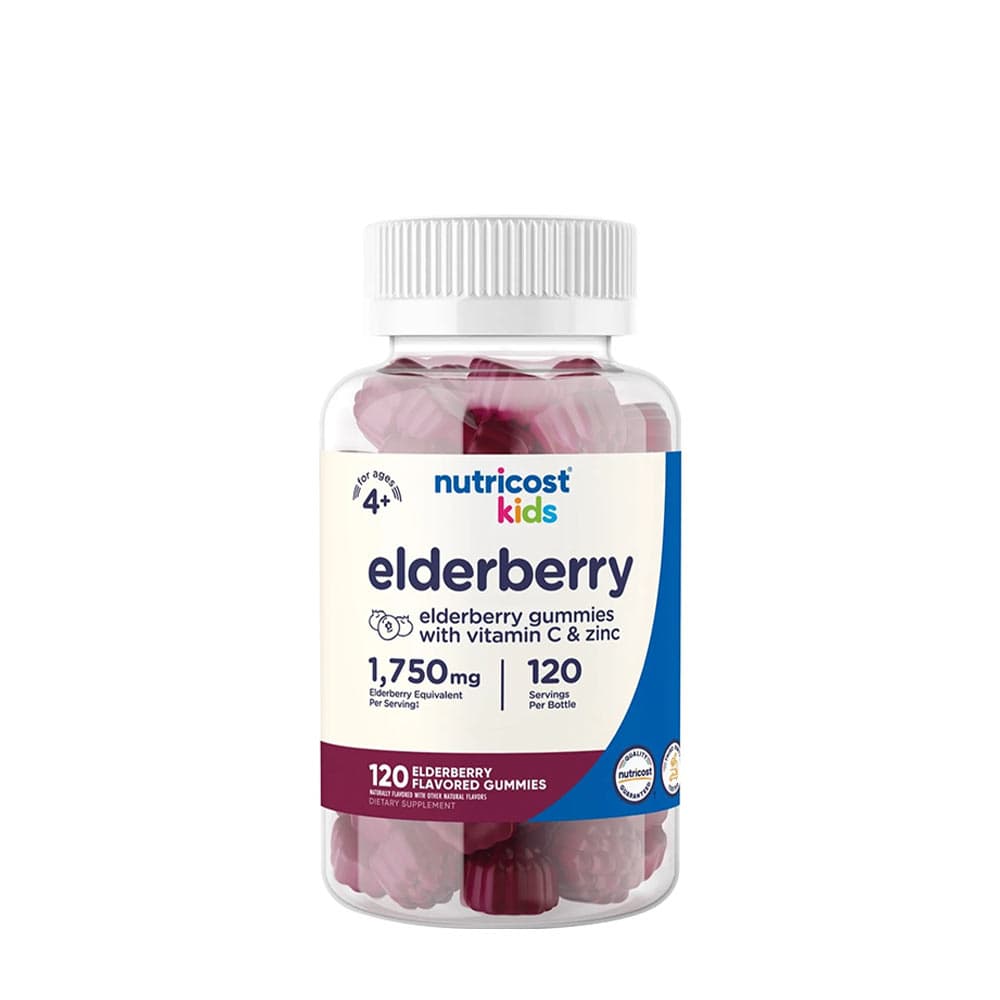 Nutricost Kids Elderberry Gummies 120 st – Fläderbärsgummisar för barn – Nutricost förpackning