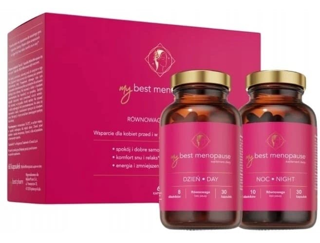 MyBestPharm - Menopause Dag- & Natstøtte 2 x 30 Kapsler – MyBestPharm emballage