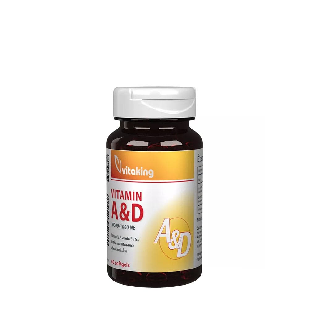 Vitaking Vitamin A&D 10.000/1.000 IE – 60 zachte gelcapsules – Vitaking verpakking