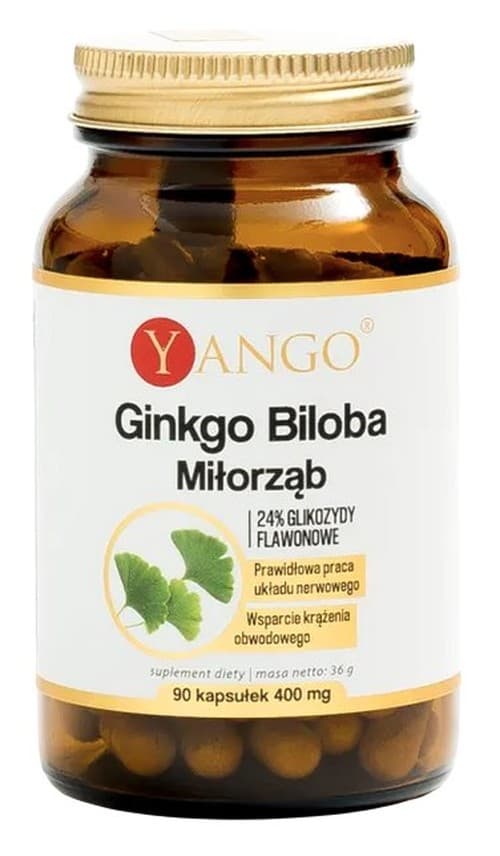Yango Ginkgo Biloba 24% Flavonoid Glycosides – 90 Vegetarian Capsules