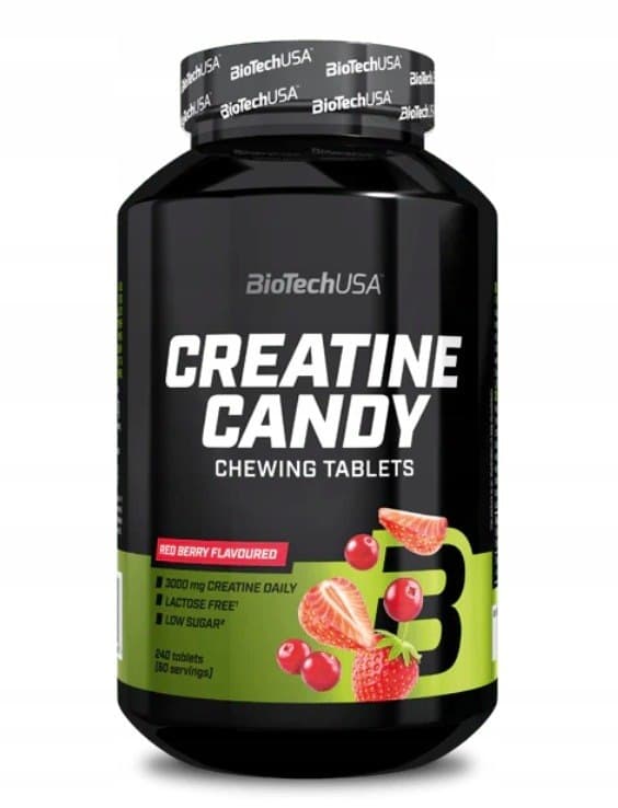 BioTechUSA - Creatine Candy Chewing Tabs, Red Berry - 240 tabletter – BioTechUSA förpackning