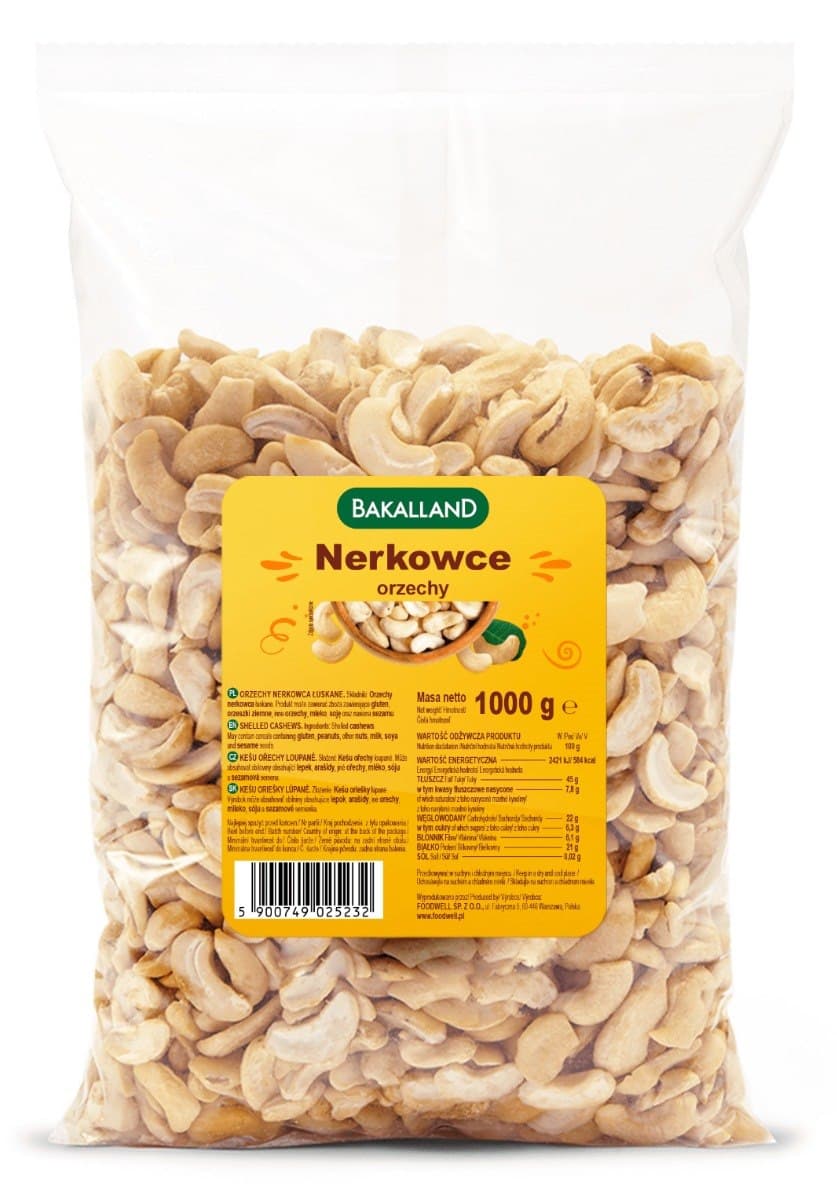 Bakalland Orzechy nerkowca połówki 1 kg – Bakalland emballage
