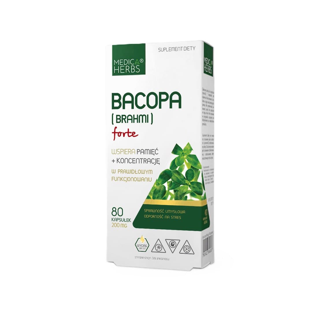 Medica Herbs - Bacopa (Brahmi) Forte - 80 kapsler – Medica Herbs confezione